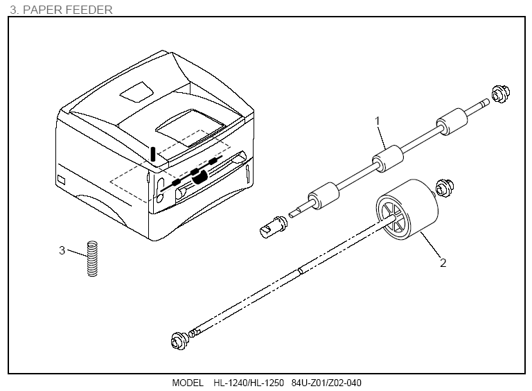 Brother Hl1240 50 Printer Paper Feeder Diagram