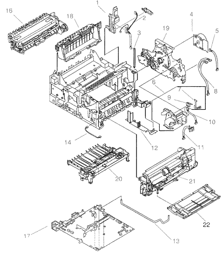 Hewlett Packard Laser Printer Parts For Models 4000 And 4050 Internal Component Assembly